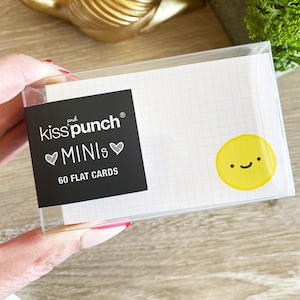 Set van 60 minikaarten - gele kaarten met raster - lunchnotities - minikaarten - bijlagekaarten - cadeaus onder de 15 - kleine bladwijzer of herinnering