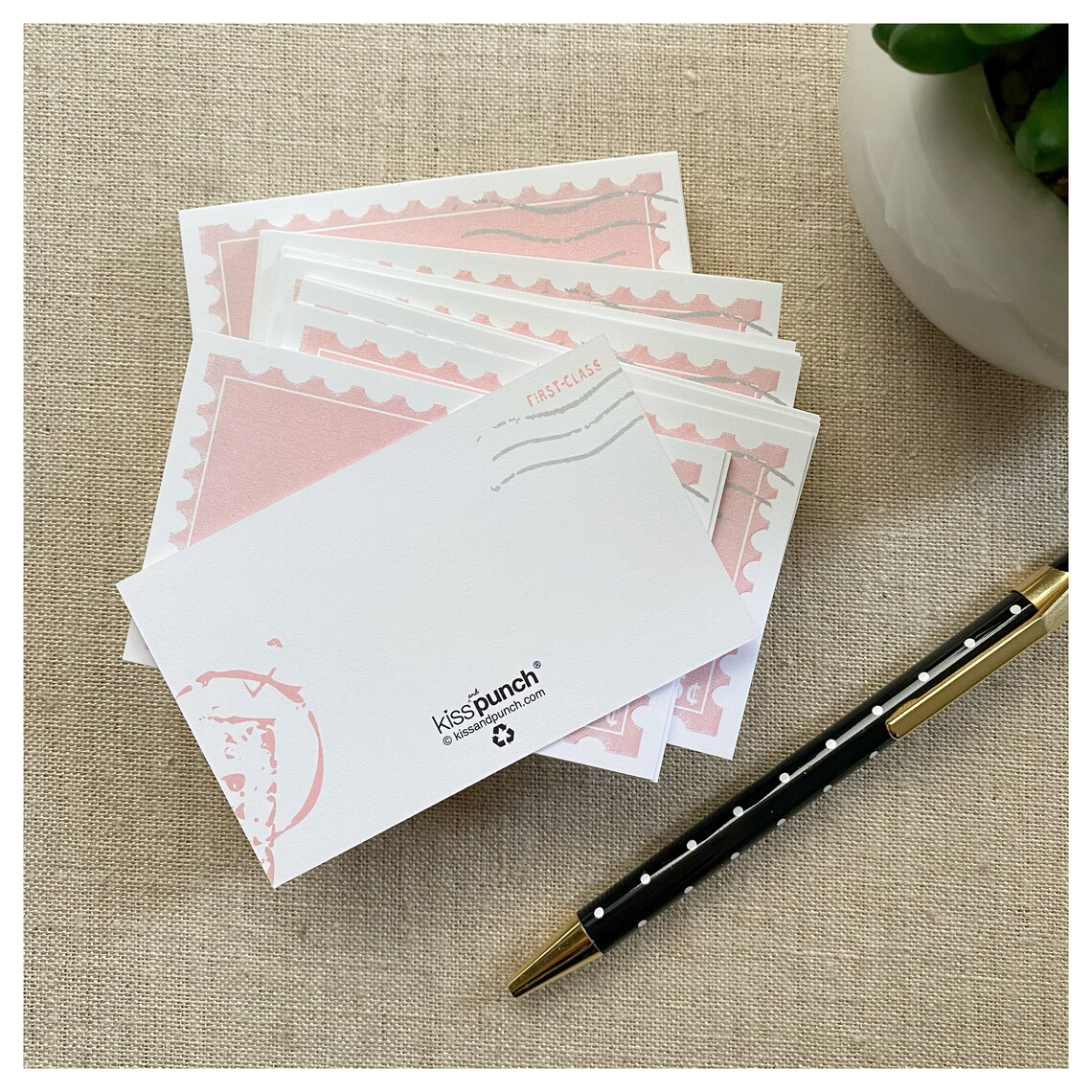 Small Note Card 60 Pink Stamp Minis™ - Flat Notecard Set - Tiny Love Notes - Mini Card ...