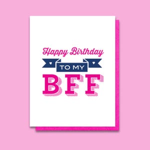 セール - 活版印刷の BFF バースデーカード - 親友への誕生日カード - 誕生日グリーティングカード - 永遠の親友 - 配偶者向け - 同僚向け