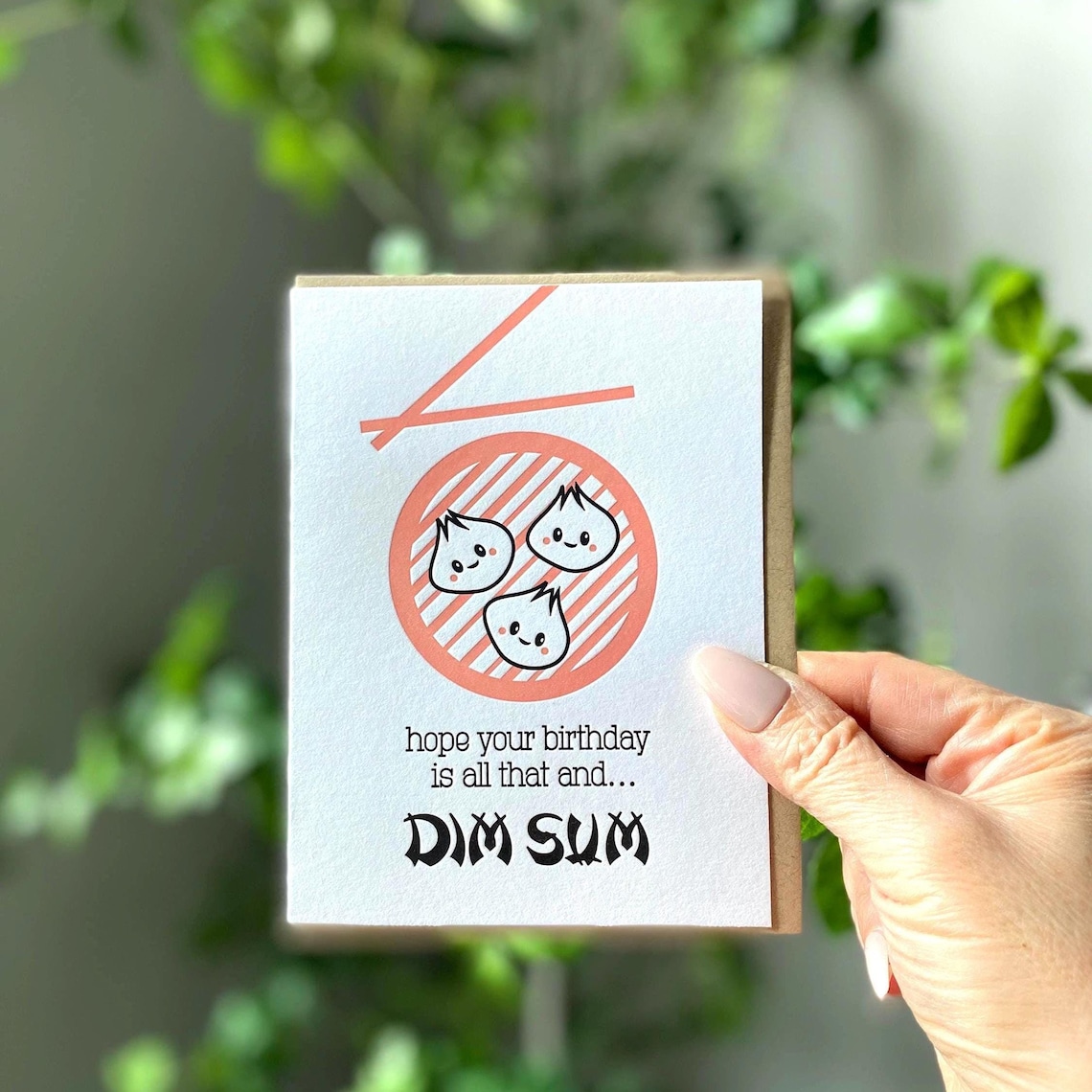 Dim Sum Letterpress - Funny Birthday Card - Foodie Pun - Punny Best ...