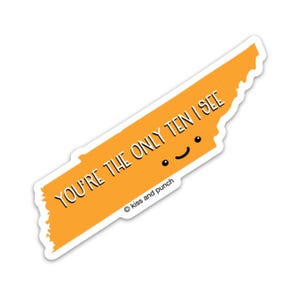 Sticker Tennessee mignon drôle - Sticker You're the Only Ten I See - Série Silly State - Vinyle résistant aux intempéries pour ordinateur portable, bouteille d'eau - Voyage