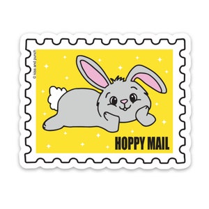 VERKOOP - sticker hoppige post - schattig konijn - Happy Mail - liefhebber slakkenpost - laptop sticker waterfles - planner - Bullet Journal Bunny