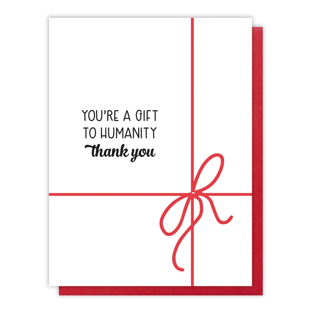 Thoughtful Thank You Card Thanks Letterpress Gratitude Card Gift to ...