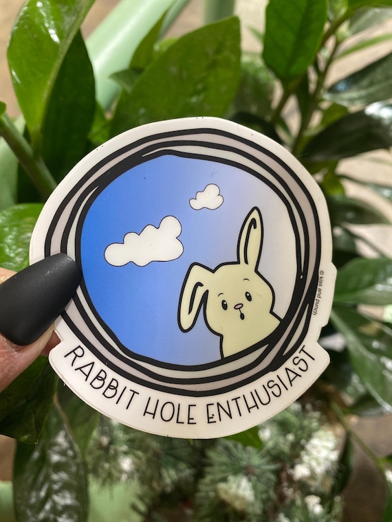 Conspiracy Theorist Sticker - Rabbit Hole Enthusiast - Water Bottle Decal - Laptop - Planner Diecut Vinyl - Bullet Journal - 3 Inch Sticker