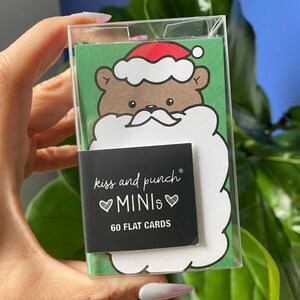 Juego de 60 minitarjetas con notas: tarjetas planas con forma de oso de Papá Noel, notas alegres, pequeños marcadores o recordatorios, para adjuntar, regalos para ella, actividades pequeñas
