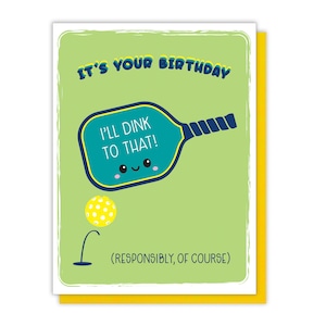 Carte d'anniversaire au pickleball Cadeaux au pickleball pour hommes Cadeaux au pickleball pour femmes Cartes au pickleball Carte d'anniversaire drôle Cadeaux au pickleball pour lui