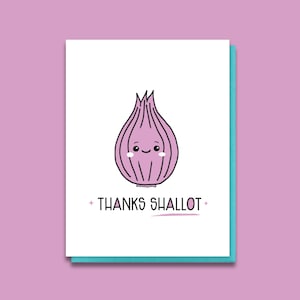 Lustig Danke - Danke Shallot Letterpress Karte - Veggie Pun - Punny Danke - Karte für Freundin - Vielen Dank - Hosting - Bestie A2