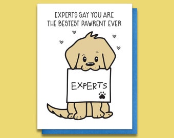 NEW* Funny Letterpress Card From Dog - Pet Mom - Mothers Day Card From Golden Retriever - Cute Puppy Fur Baby - Father's Day Card From Dog