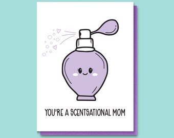 Cute First Time Mom Card - New Mother Letterpress - Punny Card for Mama - Mothers Day - Kawaii Perfume Bottle - Scentsational A2