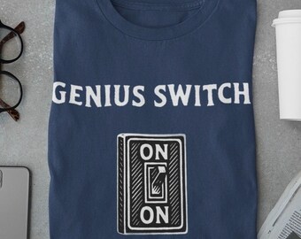 Genius Switch T-Shirt | Funny Smart Humor Graphic Tee | Clever Gift for Nerds, Geeks & Thinkers