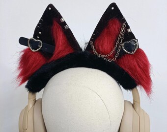 Handmade Plush Headphone Headband Cover, Gothic Ear Style