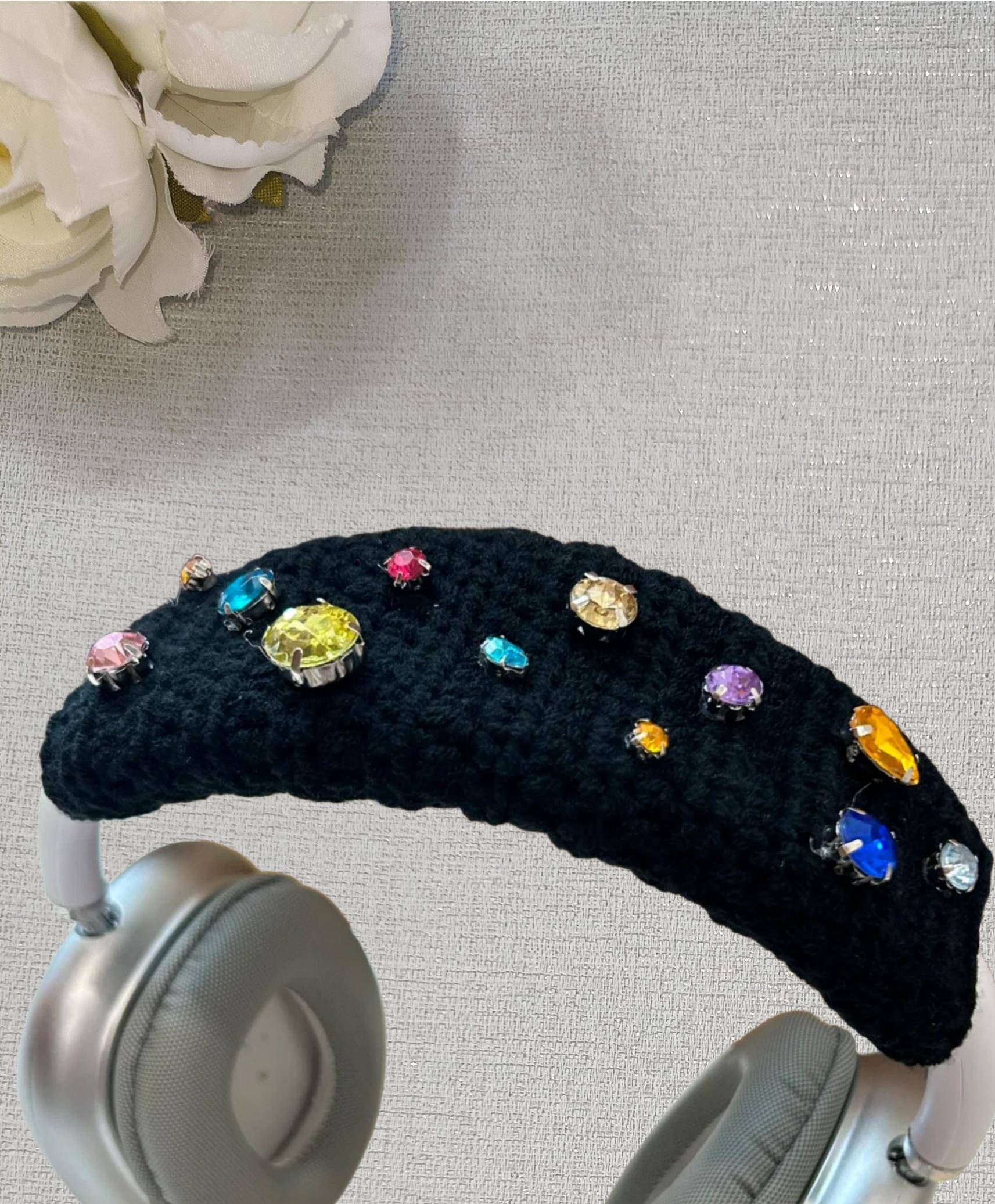かぎ針編みのヘッドホンカバー ダイヤモンド：ヘッドホンカバー ヘッド