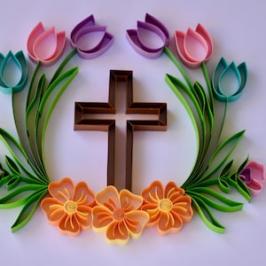 Cross paper quilling, quilling,  wall art, fall host gift, Halloween, fall gift, personalized gift, Halloween decor, Halloween decoration