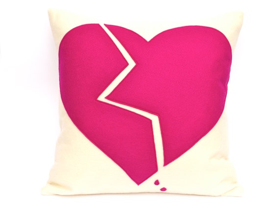 Heart Throw Pillow Cover Appliquéd in Heart Throw Pillow Cover Appliquéd in