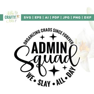 Admin Squad Svg, Office Squad Svg, leraar Svg, collega Svg, Cricut, sublimatie, secretaris Svg, Admin Svg, schoolleven Svg, terug naar school