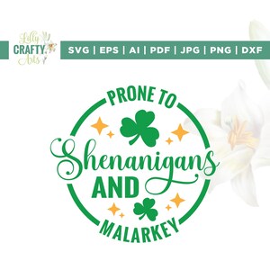 Shenanigans SVG, Malarkey Design, lustiges Design, Cricut, Sublimation, Lucky Shirt Shirt, Kleeblatt, St. Patricks Tag, Kleeblatt, St. Patricks Tag, Kleeblatt