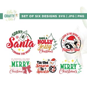 Lot de Noël Svg, Cricut, sublimation, joyeux Noël svg, svg à usage commercial, svg vacances, drôle de Noël, citations de dictons de Noël