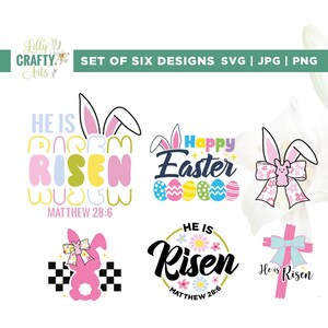 Paquete de SVG de Pascua cristiana, SVG de Pascua, SVG cristiano, Cricut, Sublimación, SVG de conejito, SVG de Pascua religiosa, SVG de cruz, Silueta