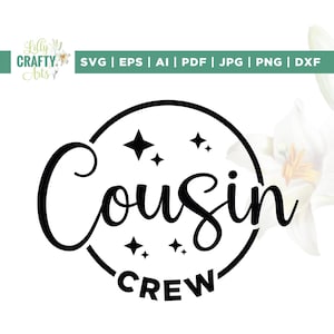 Cousin Crew svg, Cricut, sublimação, Crew svg, Melhor primo svg, Cousin Quote svg, Novo no The Crew svg, The Crew svg, Cousin Crew png, Vinil