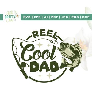 Reel Cool Dad Svg, Wishin' I Was Fishin' Svg, Cricut, sublimatie, Bass Fishing Svg, Fishing Dad Svg, Vaderdag Svg, Vaderdag Svg