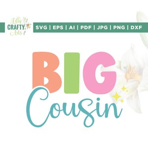 Big Cousin svg, Bodysuits svg, Cricut, Sublimation, Baby Bodysuit svg, Onesie svg, Geschenk für Cousin svg, passender Cousin natürlicher Körper svg