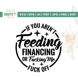 Se non mi stai dando da mangiare, finanziando o fottendo, vaffanculo Svg, Cricut, Sublimazione, Sarcasmo Svg, Manica Svg, Divertente Design per Adulti Svg, File di Taglio