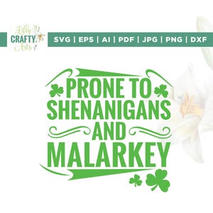 Manigance Svg, Svg Malarkey, Svg drôle, Cricut, sublimation, Svg chemise porte-bonheur, Svg trèfle, Svg irlandais, Saint-Patrick Svg, Shamrock