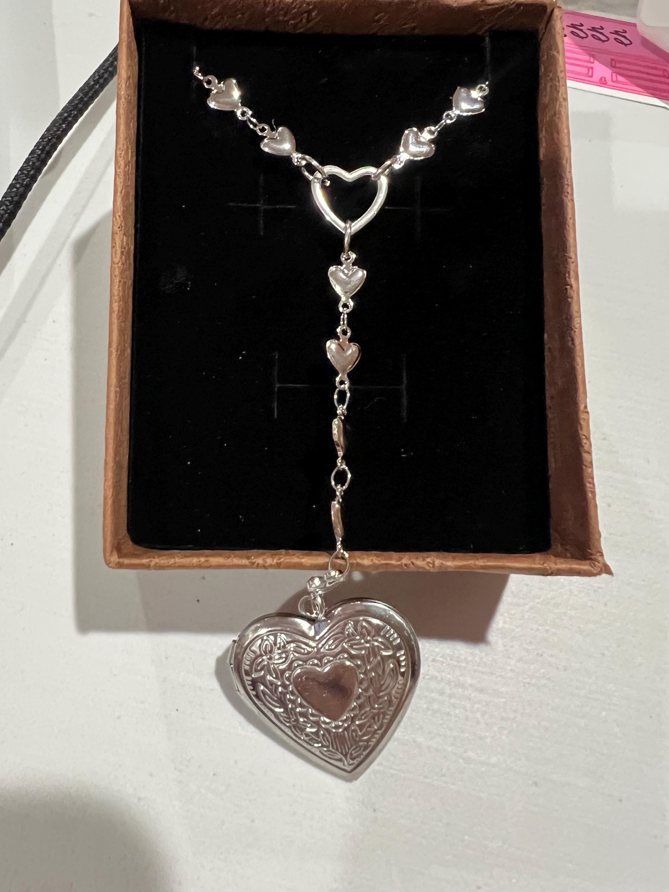 Heart Choker Locket With 2 Photos; 2 Photos Heart Locket Necklace ...