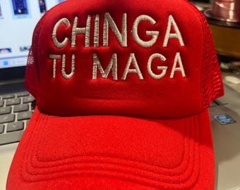 chinga tu maga cap, chinga maga trucker cap, red cap chinga tu maga