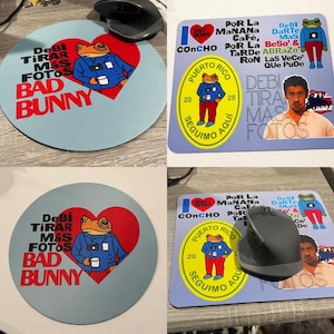 bad bunny mouse pad, bad bunny Debi tirar más fotos mouse pad, bad bunny new album mouse pad, bad bunny office accessories