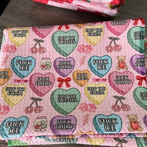 Subtle Trump Sucks Strawberry Hand Towel, Funny Political Berry Kitchen Towel, Sarcastic Liberal Home Decor, FDT Gift valentine hearts fdt valentine hearts 💕