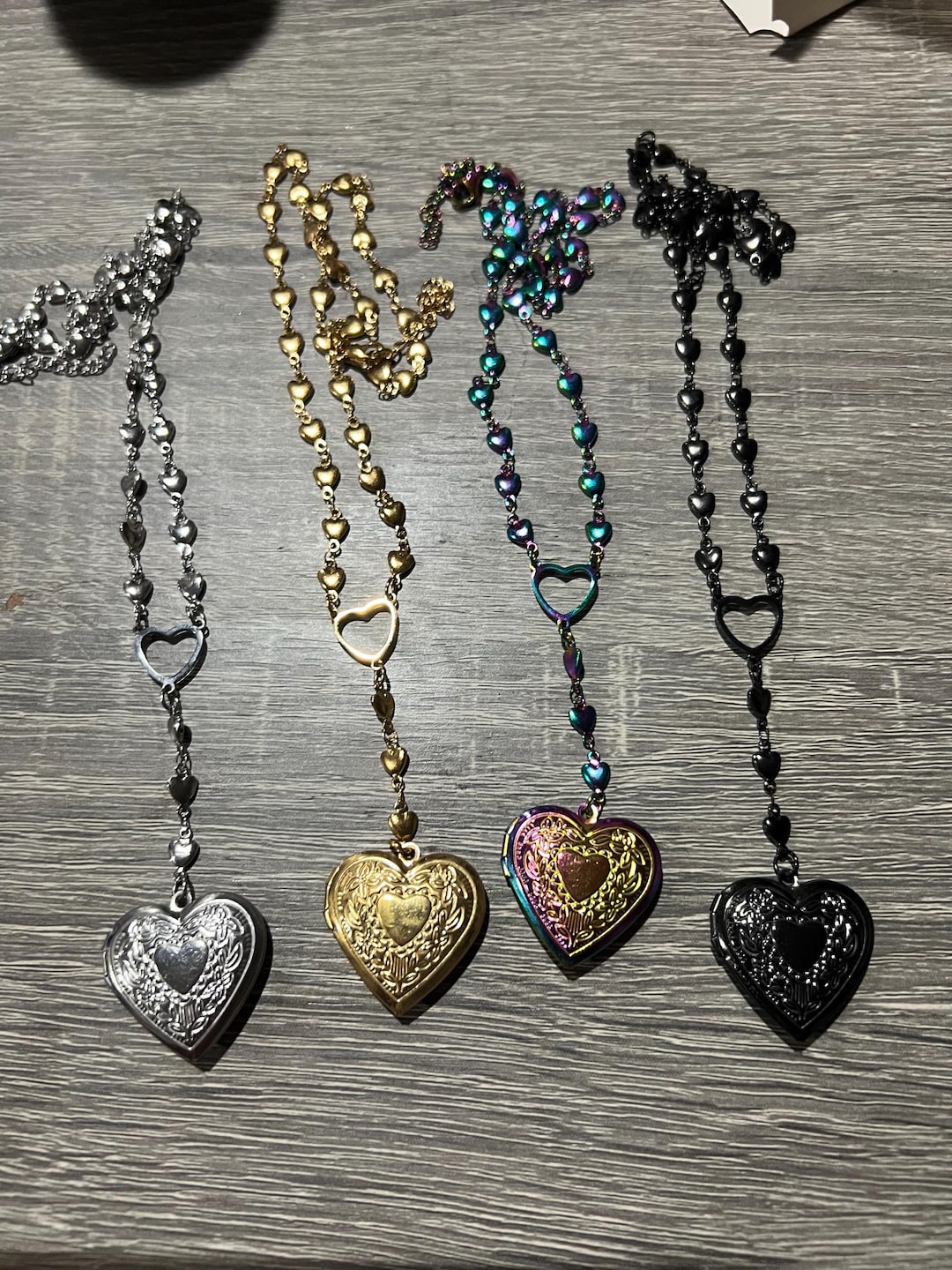 Heart Choker Locket With 2 Photos; 2 Photos Heart Locket Necklace ...