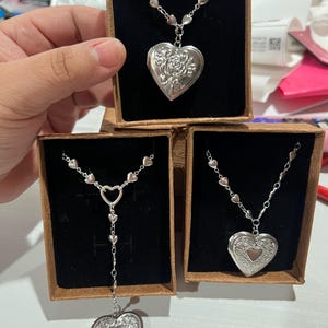 Heart choker locket with 2 photos; 2 photos heart locket necklace STAINESS STEEL NONTARNISH heart locket choker necklace gold heart locket