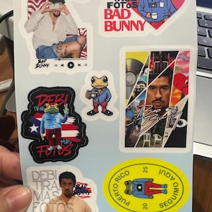 bad bunny Debi tirar más fotos sticker sheets, bad bunny frog, bad bunny Puerto Rico new album stickers free shipping