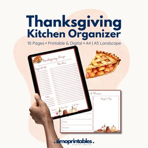 Printable Thanksgiving Recipe Card & Meal Planner (A4/A5)
