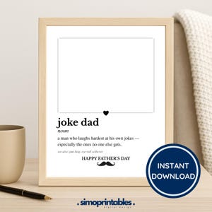 Tarjeta con foto de papá chistoso, regalo imprimible divertido para el Día del Padre, humor chistoso para papá, inserto de foto, impresión de definición de papá, descarga instantánea, tarjeta digital