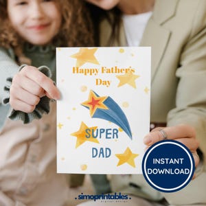 Cartão de Dia dos Pais Super Pai, Melhor Presente para Pai, Melhor Cartão Digital para Pai, Download Instantâneo em PDF PNG, Presente Digital para Dia dos Pais, Melhor Cartão Digital para Pai