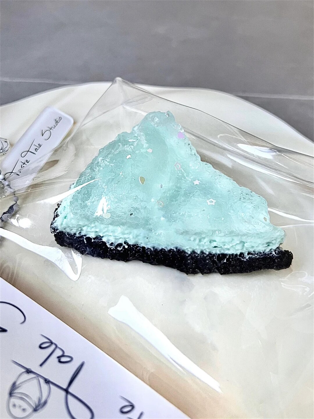 Mint Green Transparent Basque Cake Squeezable Squishy Toy Delicate ...