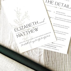 Neutrale minimalistische Hochzeitseinladungskarte, sofortiger Download