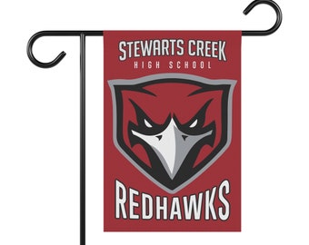 Stewarts Creek High School Redhawks Murfreesboro Rutherford County TN Garden Flag Banner 12 in x 18 in
