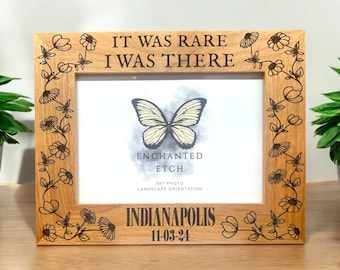 It Was Rare Engraved Wooden Photo Frame for 5x7 Photo with optional personalization. Laser engraved solid wood magical frame.