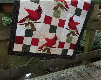 Winter's Song Cardinal 40" x 40" Quilt Pattern