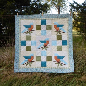 PDF Summer's Song Bluebird Instant Digital Download Quilt Pattern