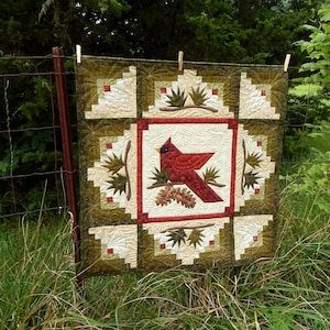 PDF Winter's Majesty Cardinal Sofortiger digitaler Download Quilt-Muster