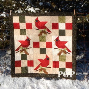 Wzór na kołdrę „Zimowa pieśń” w formacie PDF, natychmiastowe pobranie cyfrowe, 40" x 40"