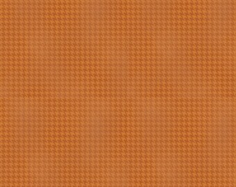 One Yard Cut of Orange Blushed Houndstooth- A Wooly Autumn 100% Cotton Fall Quilt Fabric #7564-39