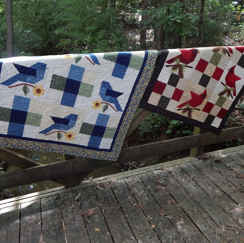 Winter's Majesty Cardinal 36 X 36 Quilt Etsy