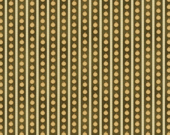 One Yard + 16" Cut of Green Pumpkin Stripe- A Wooly Autumn 100% Cotton Fall Quilt Fabric  #13059-44