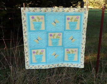 Finished 36" x 36" Butterfly Small Baby Quilt