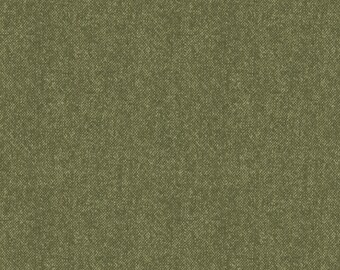 One FLANNEL FQ-Leaf GREEN- Winterwool 100% Cotton Quilt Fabric